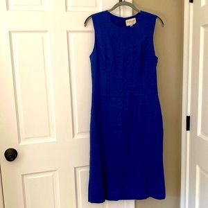 Lands End, lined , flexible materials, comfortable and flattering to figure